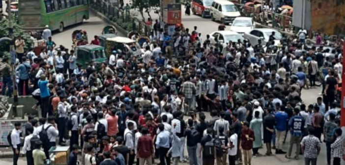 Students protest in Dhaka, Bogra and Barisal demanding the resignation of the education minister